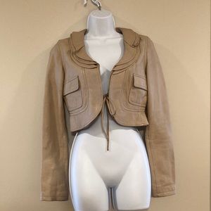 Arden B Genuine Leather Cropped Jacket